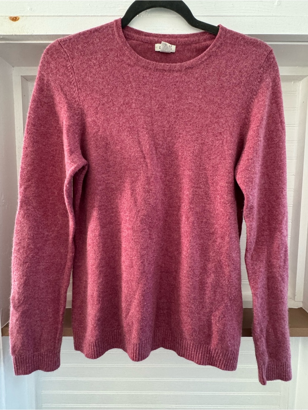 L.L. Bean Rose Pink Cashmere Crewneck Sweater - Picture 3 of 4